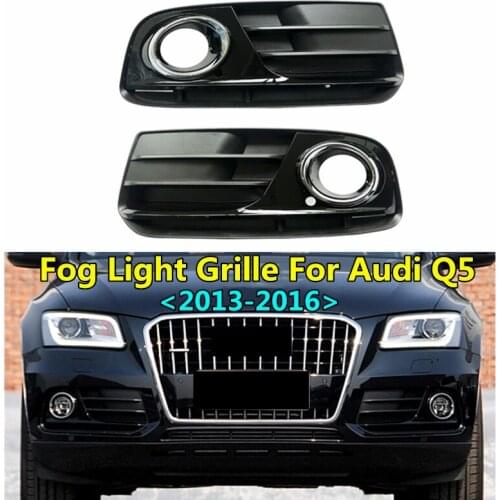 WL Car Front Lower Bumper Fog Lamp Cover Facelift Fog Light Grille For Audi Q5 2013 2014 2015 2016 ABS Replacement Racing Grills