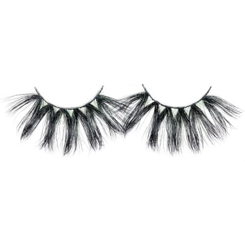 Green Black Mixed Color Mink Eyelashes Dramatic 25mm 5D Mink Eye Lashes Makeup Eyelash Extension Custom Lashbox Packaging