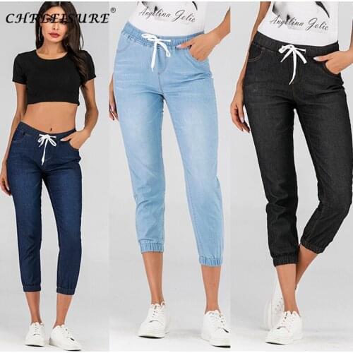 CHRLEISURE Plus Size Jeans Woman Denim Streetwear Black Ladies Jeans 5xl Push Up Women Skinny Jeans Summer Elasticity Jean