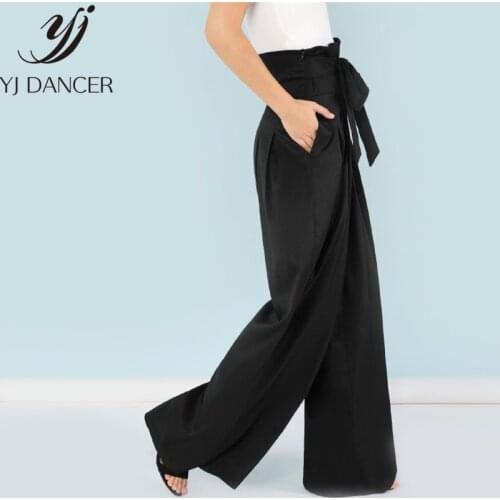 2018 Self Belted Box Pleated Palazzo Pants Women Elegant Loose Long Pants 2018 Fall High Waist Wide Leg Pants CSS302