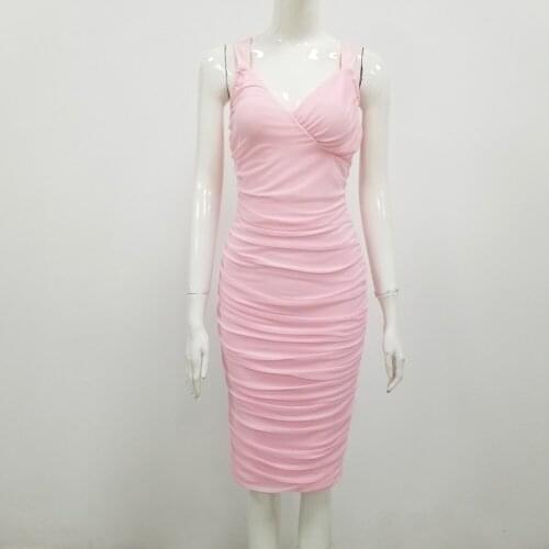 2020 Women Vintage Blush Pink Red Dress Sleeveless Mesh Wedding Gowns Knee Length Bride Dresses Bodycon Bandage Vestidos