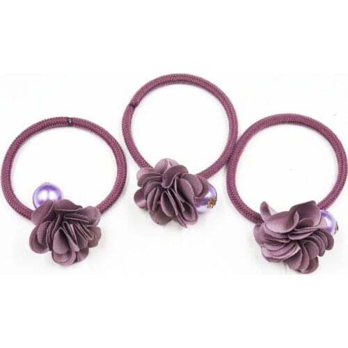 10PCS/LOT Purple Flower Elastic Hair Bands For Girls Bohemian Headband Scrunchy Korean Fashion Kids Hair Accessories For Women