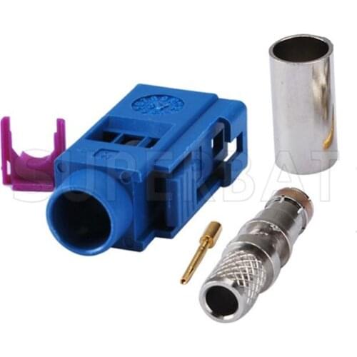 Superbat 10pcs Fakra Crimp Jack Female RF Connector for Blue GPS Telematics or Navigation for Cable LMR195,RG58,RG142,RG400