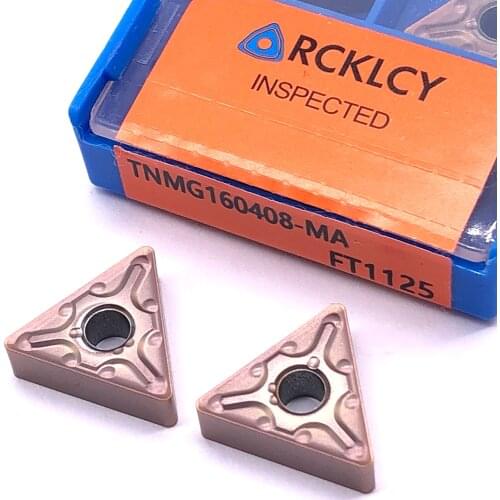 10pcs RCKLCY Tungsten TNMG160408 MA FT1125 cemented Carbide coating cutting tool insert for stainless steel