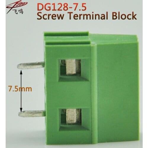 10 PCS DG128-7.5-2P DG128-7.5-3P Screw Terminal PCB Spliced Terminal 2 Pin 3 Pin 7.5 Pitch KF128 DG128