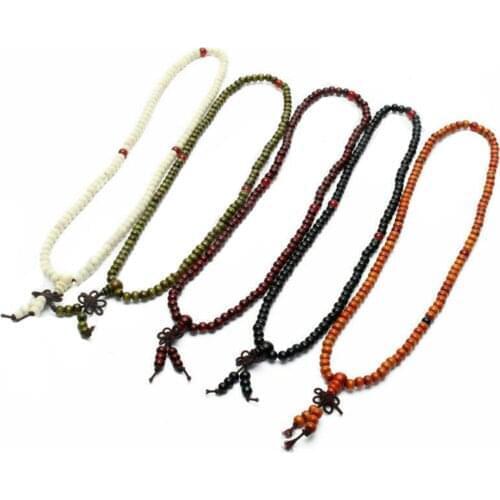 108 Sandalwood Beads Natural Buddhist Buddha Wood Prayer Bead Mala Bracelet 6mm
