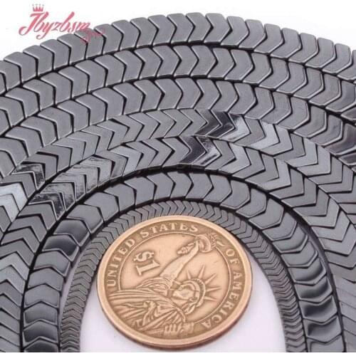 1x3,3x6,3x8mm V Shape Beads Black Hematite No Magnetic Natural Stone for DIY Accessories Necklace Bracelet Jewelry Making 15"