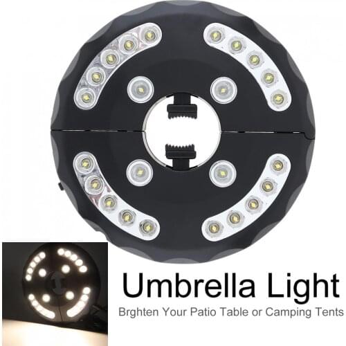 200 lumens White Patio Umbrella Light Cordless 24 LED Lights Umbrella Pole Light with 3 Brightness Modes for Camping Tents