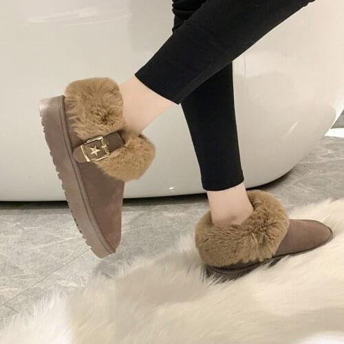 2019 New Russia Winter Boots Warm Plush Snow Boots Flat Heel Fur Ball Bow Soft Comfort Platform Furry Boots Women Shoes U11-59