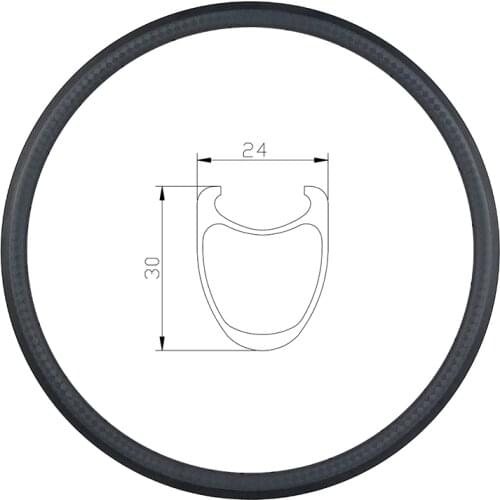 700c 30mm clincher road bike carbon rim 24mm width UD 3K 12K matte glossy 16 18 20 21 22 24 28 32 36 Holes basalt brake track