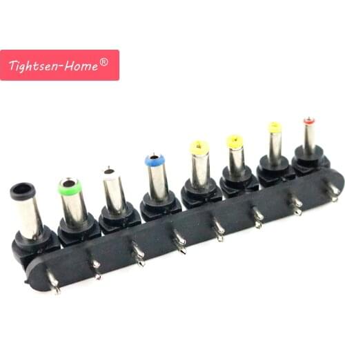 8pcs/Set Universal AC DC Power to 2Pin Plug Charger Tip AC DC 8 Plug Power Adapter for use Laptop Notebook PC High Quality NEW