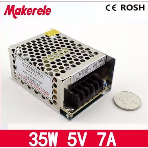 Free shipping High efficiency 110V 220V DC to 5v 35w MS-35-5 7A Switching Power Supply with Monitor Car DVD power supply