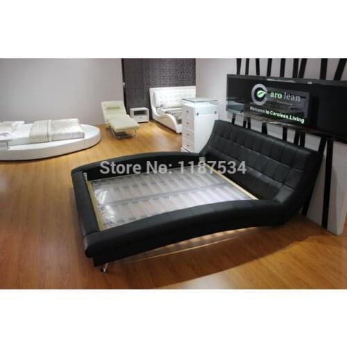 C389 Large king size soft bed PU+PVC leather soft bed customized bedroom furniture beds frame home furniture multiple colors
