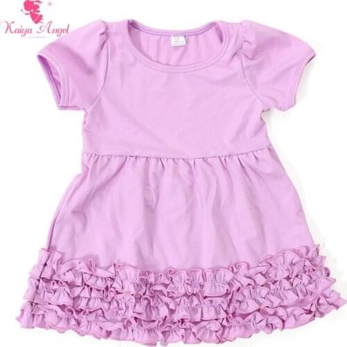 Wholesale Toddler Girls Boutique Dress Ruffle Dress Ruffles Short Sleeve Summer Girls Dresses Photography Props Children Clothin