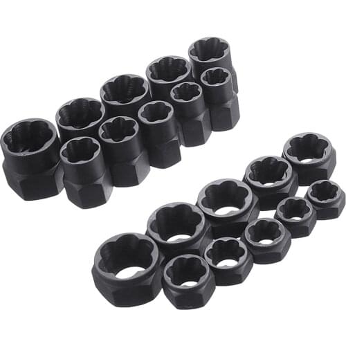 Drillpro 10pcs Damaged Nut Bolt Extractor Repair Kit Metric Broken Bolt Remover Stud Extractor