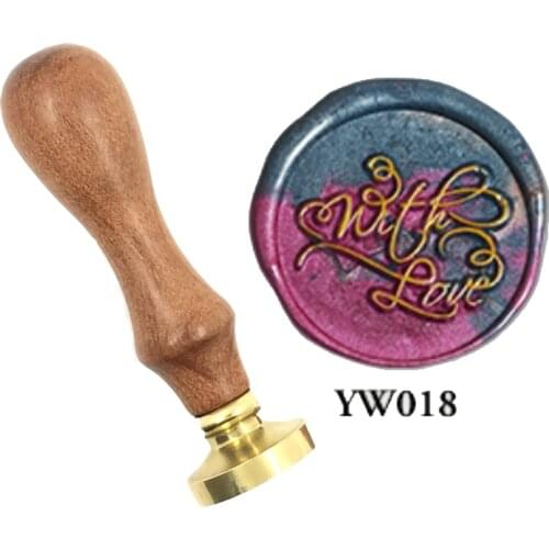 Exquisite Paint Wax Stamp with love brass stamp wood handle,DIY Ancient Seal Retro Stamp,Personalized Wax Seal High Quality08