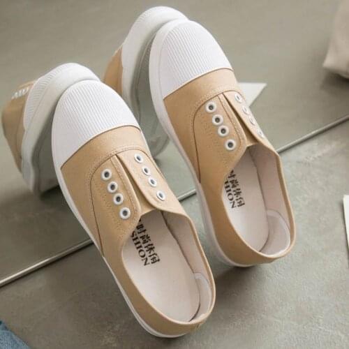 Women canvas casual shoes woman flats 2021 solid spring flat with sneakers women shoes slip-on ladies shoes women sneakers