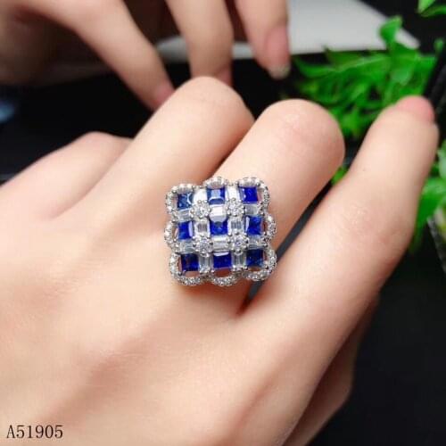 KJJEAXCMY boutique jewelry 925 sterling silver inlaid natural sapphire female luxury ring support detection