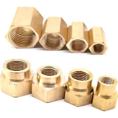1/8"-3/4" BSPP M8x1 M10x1 Female Equal/Reduce Concentric Brass Hex Pipe Connector Fitting Reducer