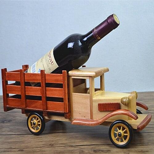 Creative Wooden Car Wine Holder Classical Wooden Wine Racks Personalized Fashion decoration Office decoration