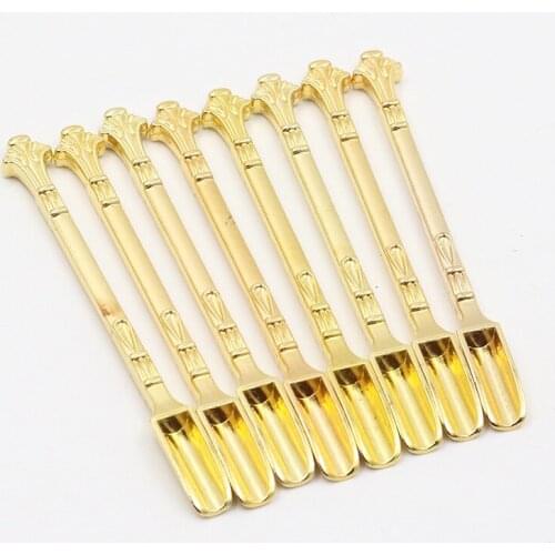 Cheap high quality Golden Metal Spoon Use For Sniffer Snorter HOOVER HOOTEER Snuff Snorter.Powder Spoon Smoking Accessories