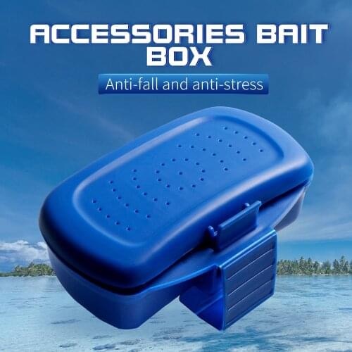 LUSHAZER 100g Blue Breathable Plastic Fishing Bait 15 x 6 cm Storage Box Live Worms Earthworm Lures Container Fishing Tackle Box