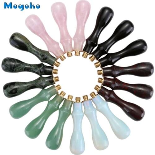 Mogoko Newest Wax Seal Stamp Natural Stone Handle Retro Stone Classic Vintage Decorative Invitation Antique Sealing Stamp Handle