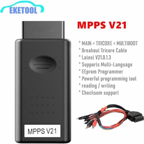 MPPS V21 Newest V21.0.1.3 Multi-Language With Breakout Tricore Cable Supports Advaned Function TRICORE MultiBoot ECU Programmer