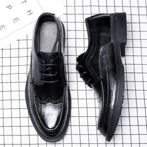 Black Mens Formal Shoes Genuine Leather Brogues Men Wedding Shoes Male Top Quality Formal Dress Shoes Mens Oxford Italian Shoe