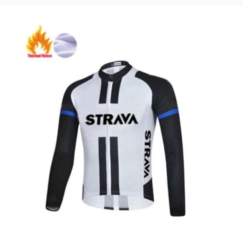 STRAVA Mens Professional Cycling Jersey Suit,Winter Thermal Fleece Long Sleeve Mountain Bike Road Bicycle Shirt Padded PantsSet