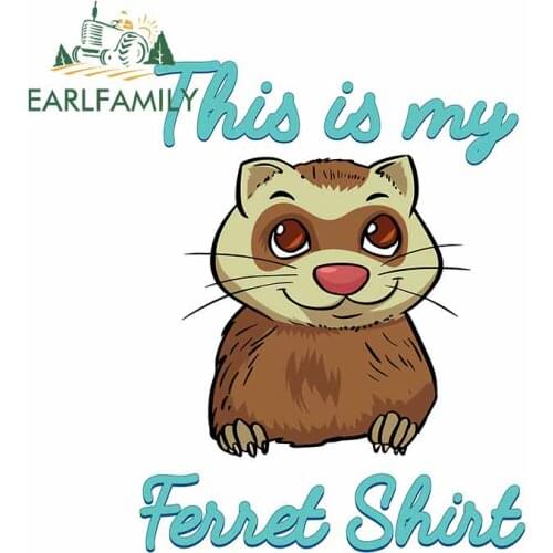 EARLFAMILY 13cm x 10.1cm for Ferret Pet This Is My Car Stickers Windshield Motorcycle Decal Occlusion Scratch Cartoon Graphics