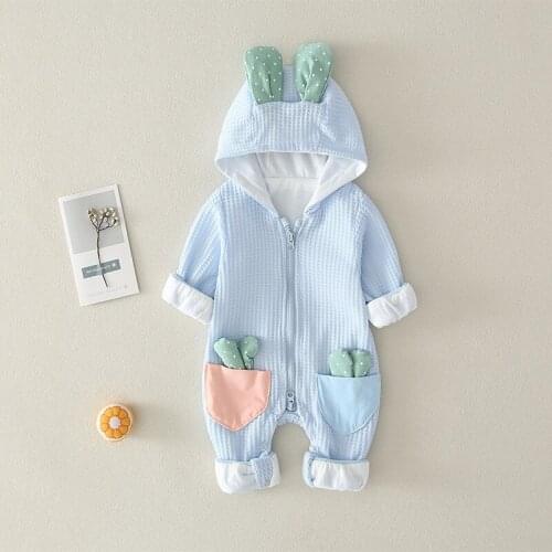 Newborn Baby Clothes Bunny Baby Rompers Cotton Hooded Newborn Girls Onesies Fashion Infant Costume Boys Girls Outfits 0-2Y