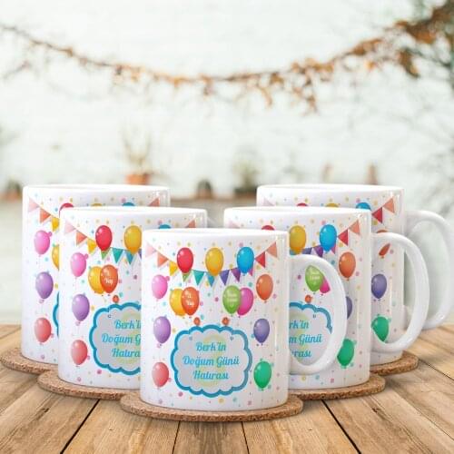 Personalized Birthday Souvenir White Mug Cup Set (5 Pcs)-2