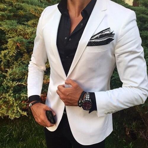 2017 Latest Coat Pant Designs White Casual Blazer Custom 2 Piece Men Suit Skinny Tuxedo Jacket Stylish Suits Terno Masculino