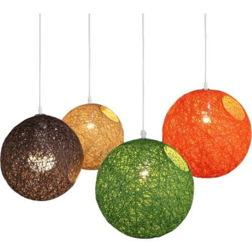 Multicolor Wicker Vintage Pendant Light E27 Dining Room Sitting Room Industrial Nordic Classical Indoor Lighting Pendant Lamp