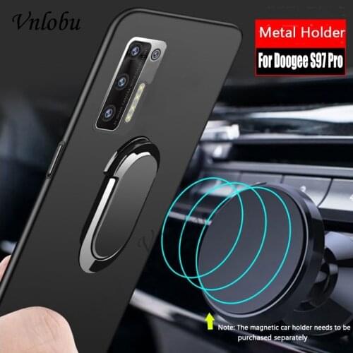 Magnetic Ring Stand Holder Phone Case For Doogee S97 Pro Soft Silicone Shockproof Back Cover For Doogee S96 Pro Matte Case Shell