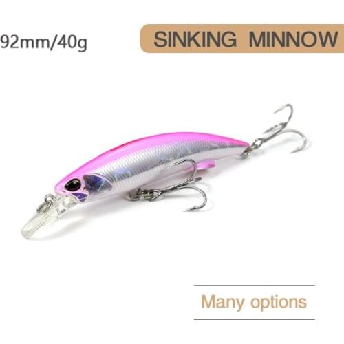 NEW Minnow 92mm 40g fishing lures swimbait ice fish crankbait whopper plopper Sink bass deep diving lure bait japan tackle pesca