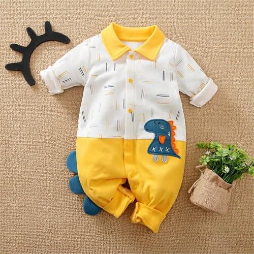 Prowow Cartoon Dinosaur Newborn Clothes For Baby Romper Summer Infant Sleepwear Male Babie Jumpsuit Cute Newborn Overalls Casual