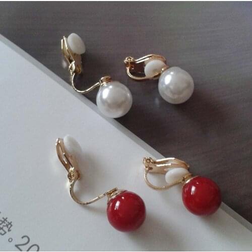 JIOFREE New Arrive Fashion Simple pearl clip on Earrings Non Piercing For Women Elegant Simulated Pearl Jewelry Brincos