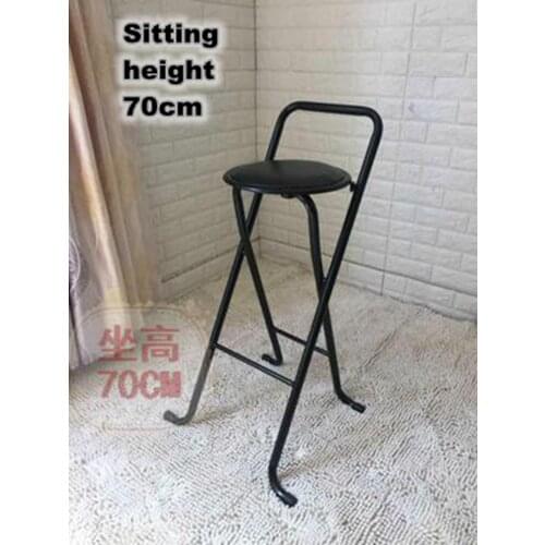 Modern Folding Bar Stool High Foot Chair Home Comfortable Soft Seat Chair For Man/Woman Metal Frame Wine Pub Stool Saving Space