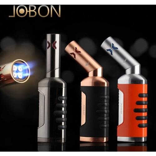 Jobon Jet Torch Turbo Lighter Four Straight Fire Outdoor Cigar Pipe Kitchen Spray Gun Lighter BBQ Windproof Welding triple Tools