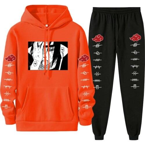 Sweatshirt Akatsuki Cloud Symbols Print Suit Japan Anime Streetwear Men Women Oversized Pullover Harajuku Personality Hoody