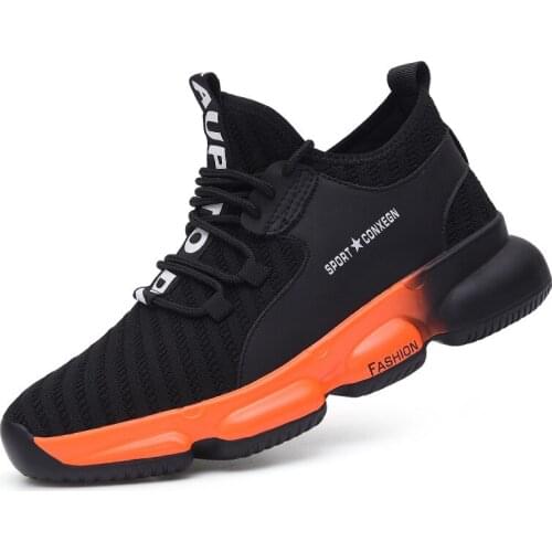 Comfortable Breathable Work Security Boots Zapatos Lightweight Steel Toe Cap Protective Sneakers Sport Safety Shoes For Men