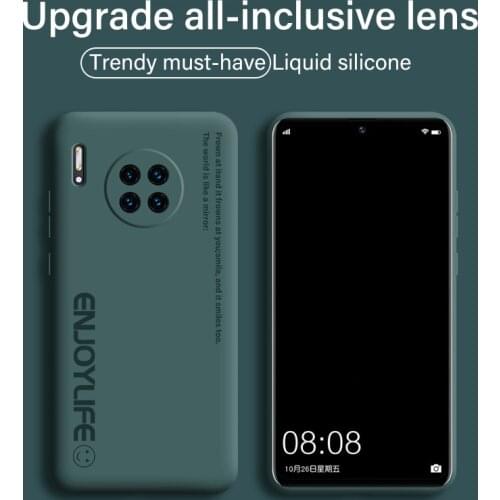 Ultra-thin Cute Soft Liquid Silicone Phone Case For Huawei Mate 30 20 P40 P30 P20 Lite Pro Honor Luxury Painted Colorful Cover