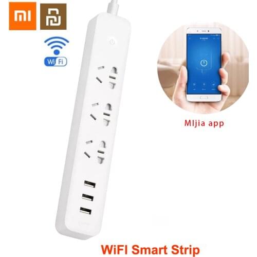 Xiaomi Qingmi Mi Smart Home Power Strip Electrical Socket Wifi MIjia App Wireless Remote Control 3 Ports 3 USB Outlet Plug