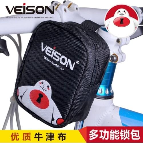 Veison Black-White Lock Bag Disc Alarm Locks Oxford Cloth Small Lock Bag Hanging on Motorcycle/Bike/Bicycle Multifunctional Bags