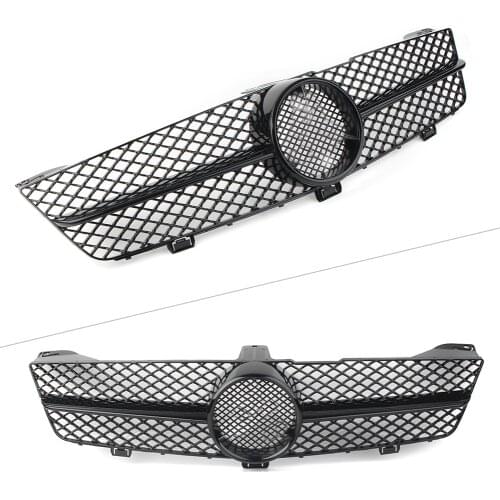 W219 2008 2009 2010 Car Front Grille Upper Radiator Grill For Mercedes Benz CLS Glass Gloss Black ABS with Emblem