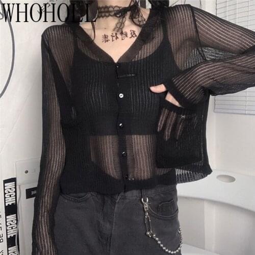 WHOHOLL Black Blouses