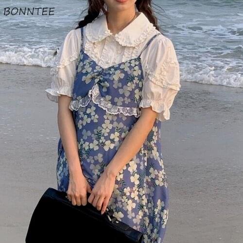 Sets Women Sweet Girls Summer Hot Selling Leisure Simple Streetwear Preppy Style Baggy Harajuku Ins Fashion Teens Popular Lace