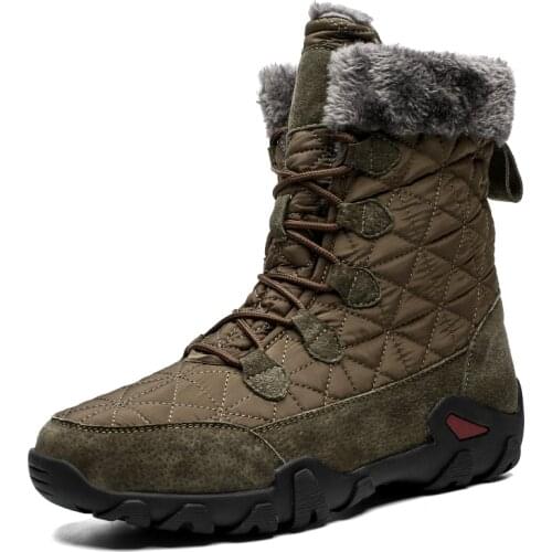 Winter Warm Plush Outdoor Tactical Sport Shoes Camp Climbing Boots Men Hiking Boots Mountain Non-slip Waterproof Hunting Boots